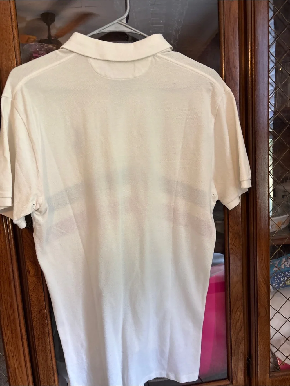 Ralph Lauren Cream Polo with Navy & Red Chevron Stripes